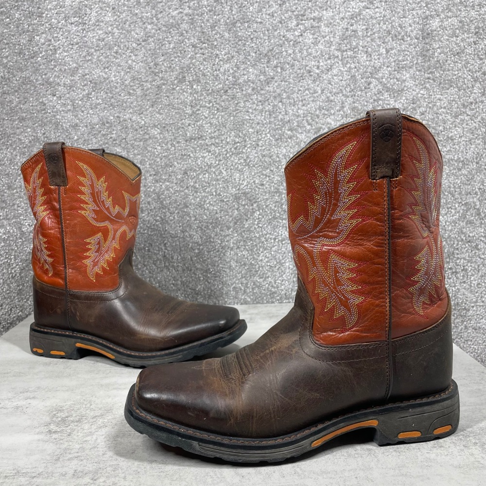 Ariat Tombstone Western Boots Mens 6 Leather Square Toe Work *Missing insole